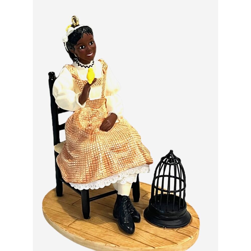 American Girl Addy Doll Ornament Pleasant Company Hallmark Pet Songbird Figurine